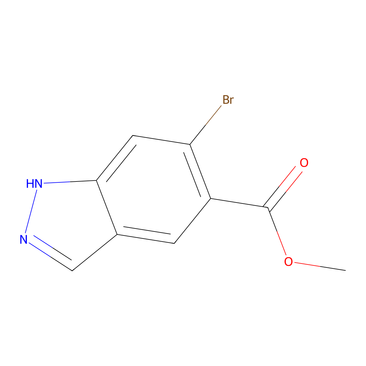 methyl 6-bromo-1H-indazole-5-carboxylate molecular structure, CAS 1396762-16-5
