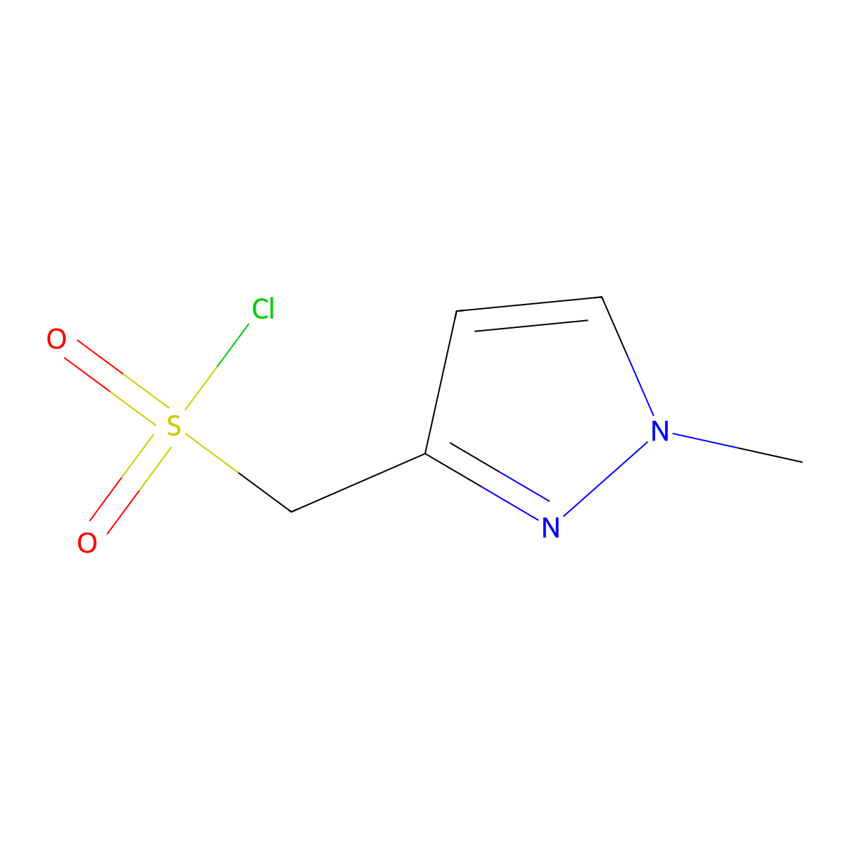 (1-methyl-1H-pyrazol-3-yl)methanesulfonyl chloride molecular structure, CAS 1396762-23-4