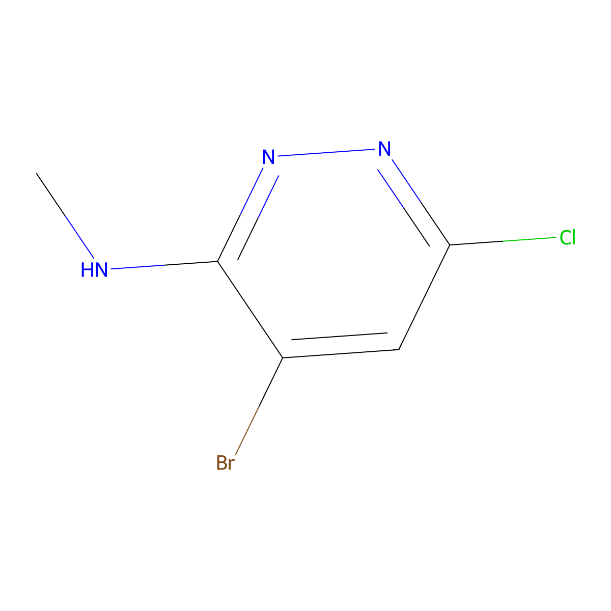 4-Bromo-6-chloro-N-methylpyridazin-3-amine molecular structure, CAS 1396762-26-7