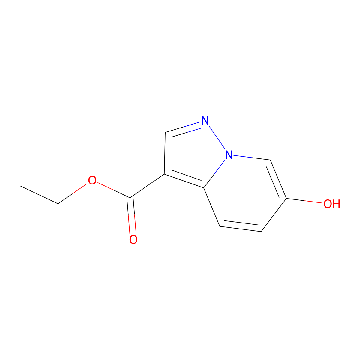 Ethyl 6-hydroxypyrazolo[1,5-a]pyridine-3-carboxylate molecular structure, CAS 1396762-29-0