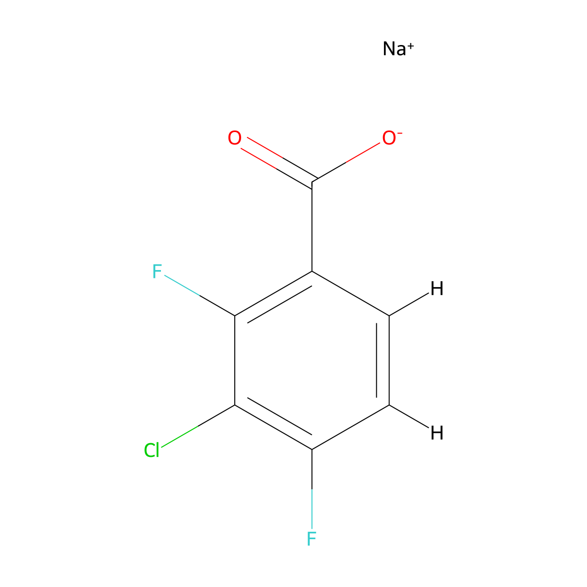 Sodium 3-chloro-2,4-difluorobenzoate molecular structure, CAS 1396762-34-7