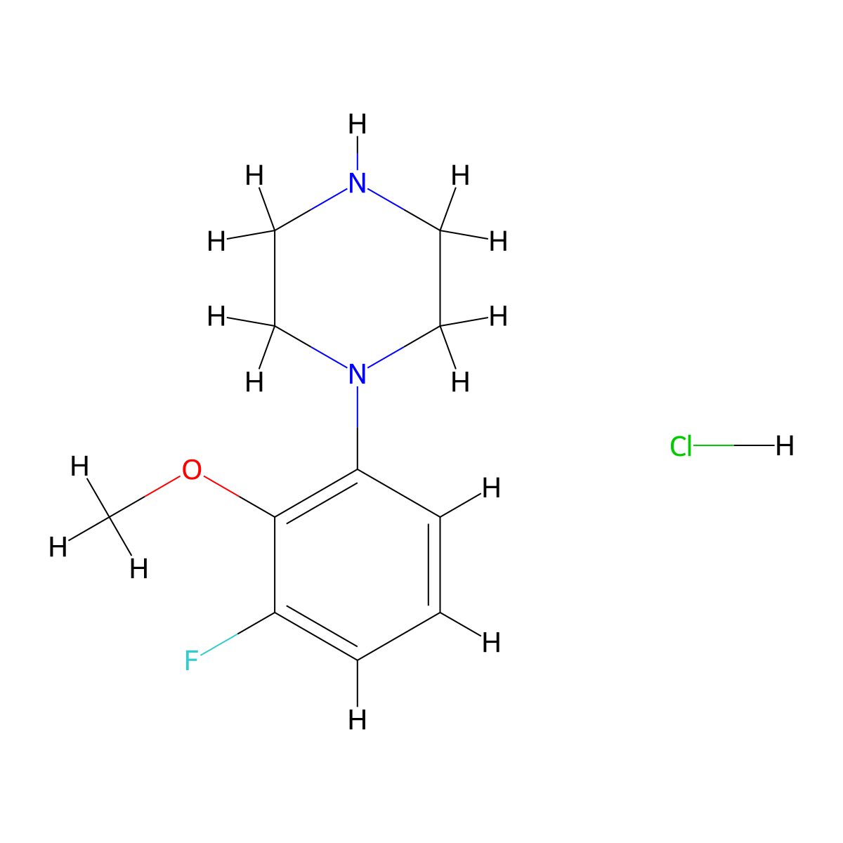 1-(3-Fluoro-2-methoxyphenyl)piperazine hydrochloride molecular structure, CAS 1396762-35-8