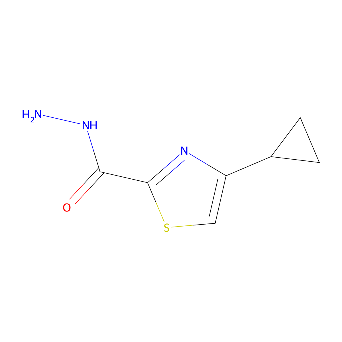 4-Cyclopropylthiazole-2-carbohydrazide molecular structure, CAS 1396762-43-8
