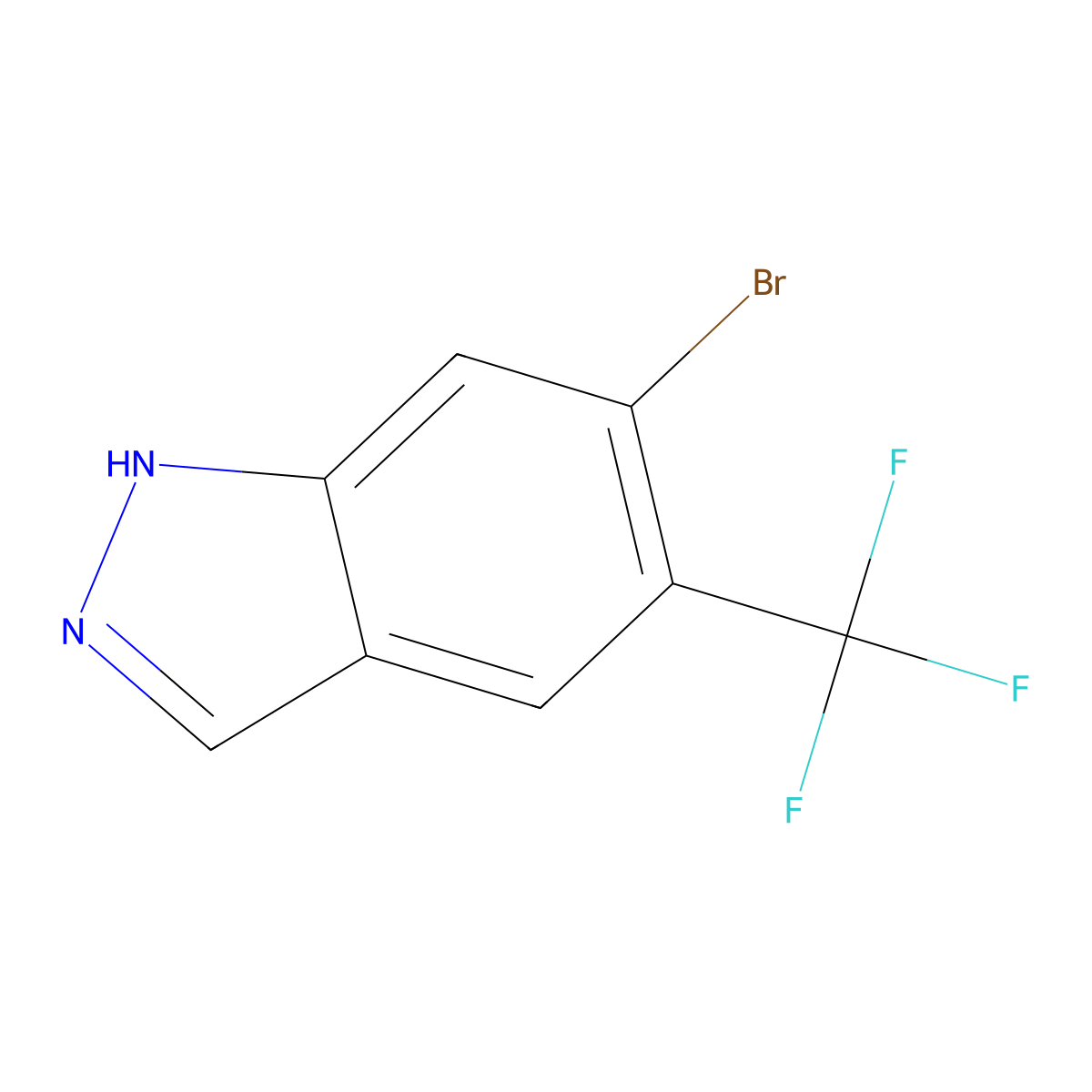 6-Bromo-5-(trifluoromethyl)-1H-indazole molecular structure, CAS 1396762-44-9