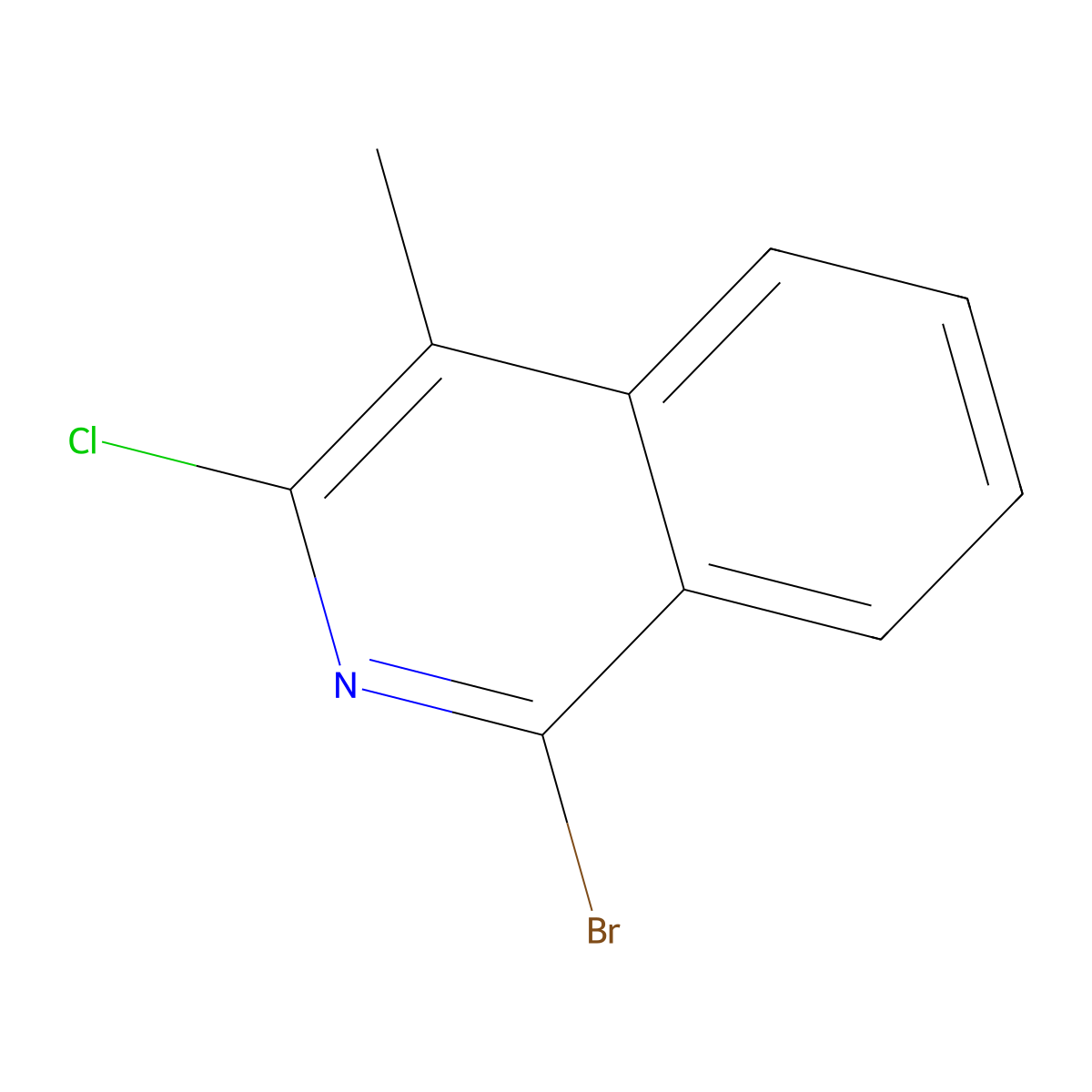 1-Bromo-3-chloro-4-methylisoquinoline molecular structure, CAS 1396762-45-0