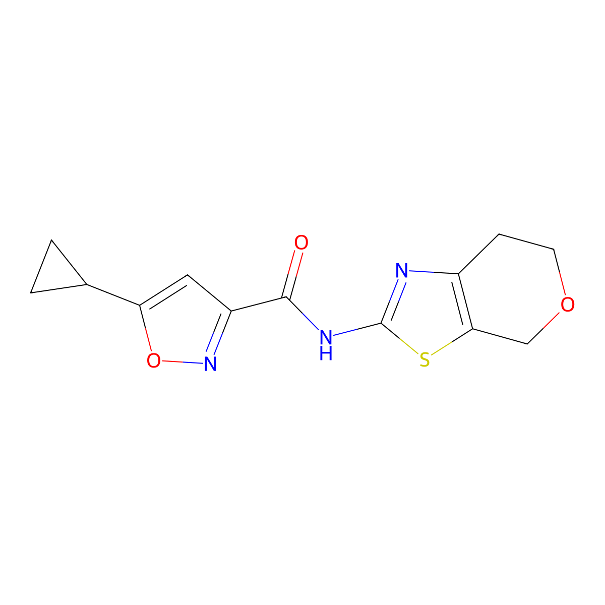 5-cyclopropyl-N-(6,7-dihydro-4H-pyrano[4,3-d]thiazol-2-yl)isoxazole-3-carboxamide molecular structure, CAS 1396764-72-9