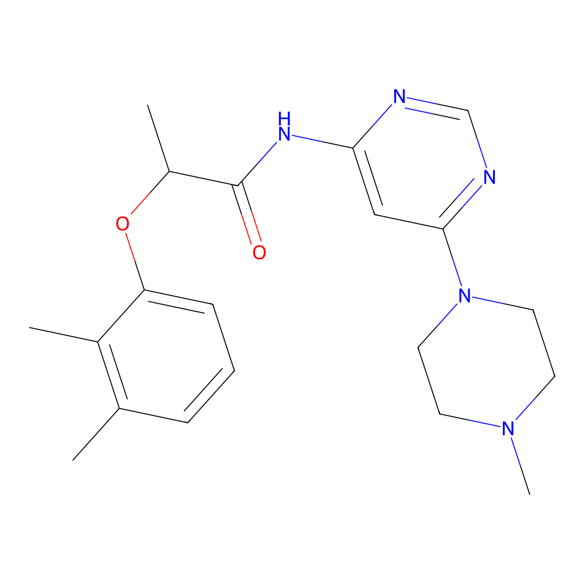 2-(2,3-Dimethylphenoxy)-N-[6-(4-methylpiperazin-1-yl)pyrimidin-4-yl]propanamide molecular structure, CAS 1396764-79-6