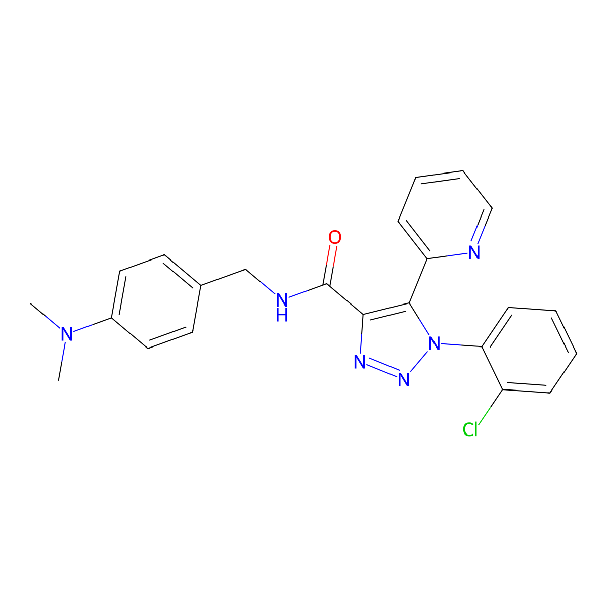 1-(2-chlorophenyl)-N-[4-(dimethylamino)benzyl]-5-pyridin-2-yl-1H-1,2,3-triazole-4-carboxamide molecular structure, CAS 1396764-82-1
