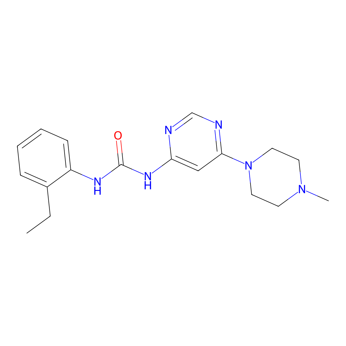1-(2-Ethylphenyl)-3-[6-(4-methylpiperazin-1-yl)pyrimidin-4-yl]urea molecular structure, CAS 1396764-87-6