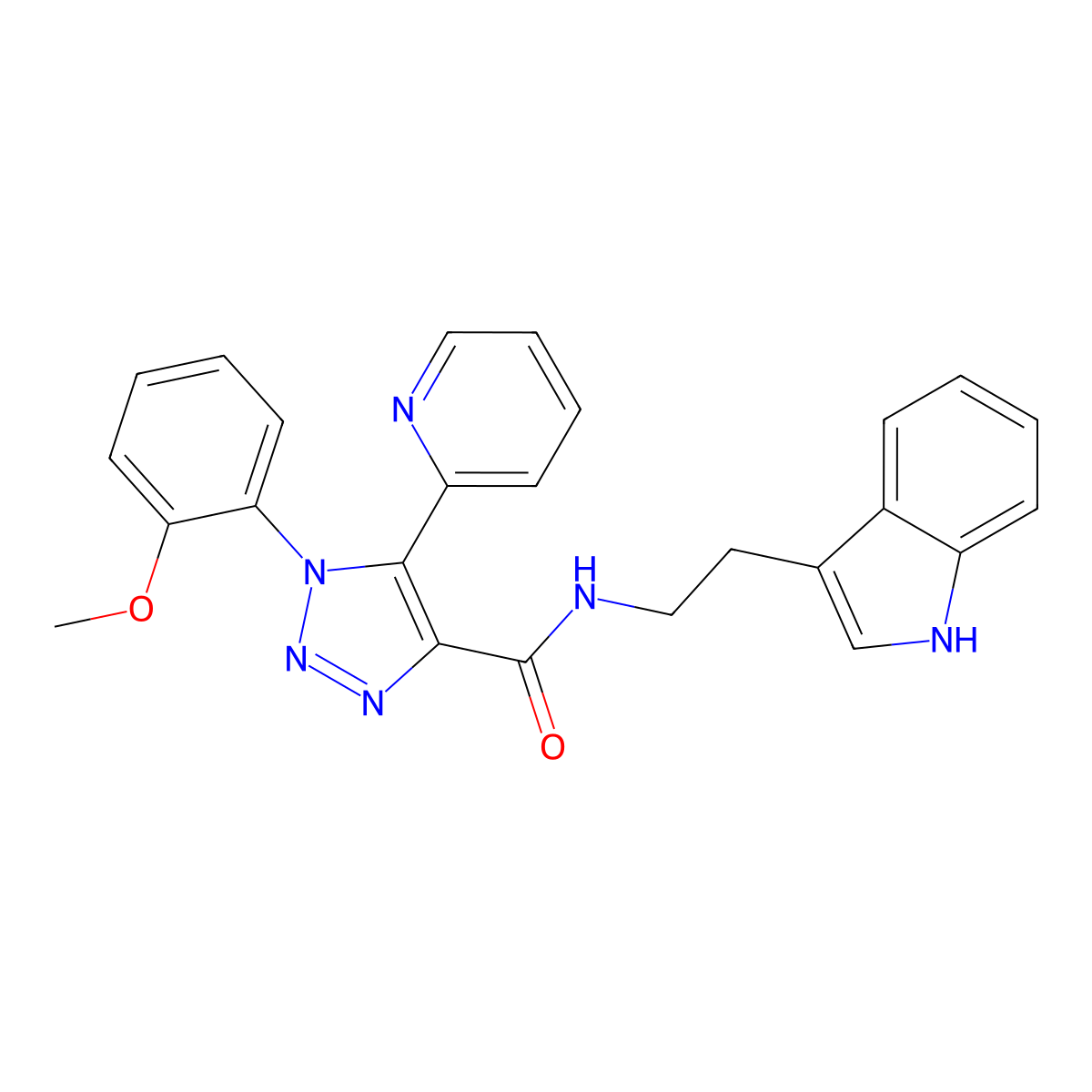 N-[2-(1H-indol-3-yl)ethyl]-1-(2-methoxyphenyl)-5-(pyridin-2-yl)-1H-1,2,3-triazole-4-carboxamide molecular structure, CAS 1396764-91-2