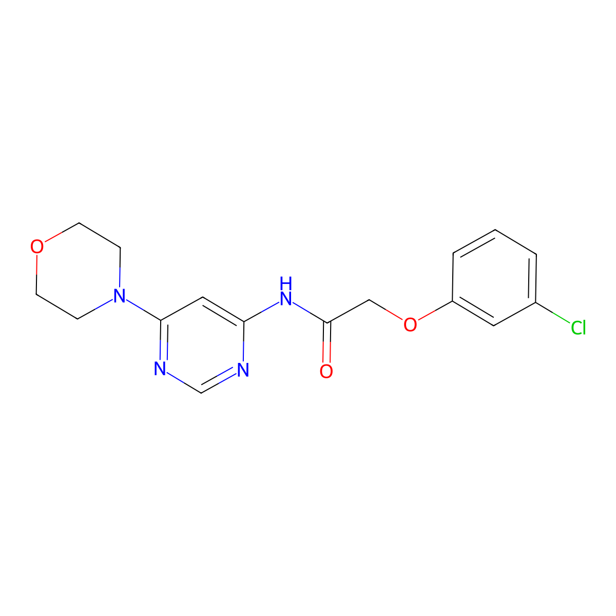 2-(3-chlorophenoxy)-N-(6-morpholinopyrimidin-4-yl)acetamide molecular structure, CAS 1396764-93-4
