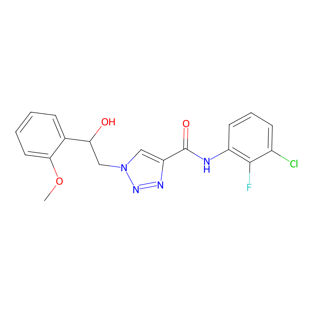 N-(3-chloro-2-fluorophenyl)-1-[2-hydroxy-2-(2-methoxyphenyl)ethyl]-1H-1,2,3-triazole-4-carboxamide molecular structure, CAS 1396764-94-5