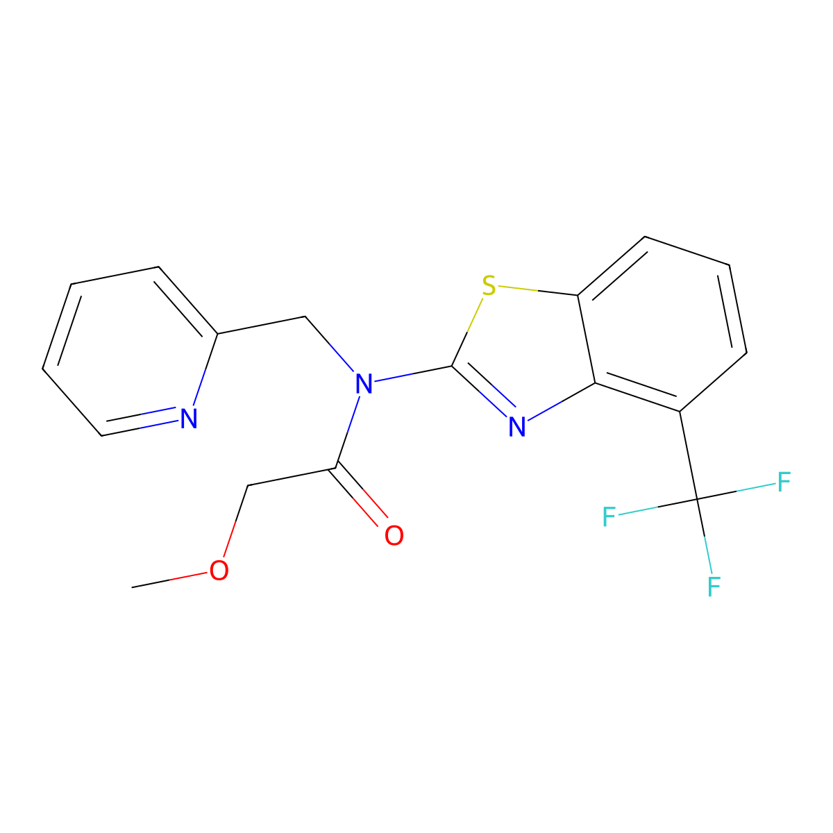 2-methoxy-N-(pyridin-2-ylmethyl)-N-(4-(trifluoromethyl)benzo[d]thiazol-2-yl)acetamide molecular structure, CAS 1396764-95-6