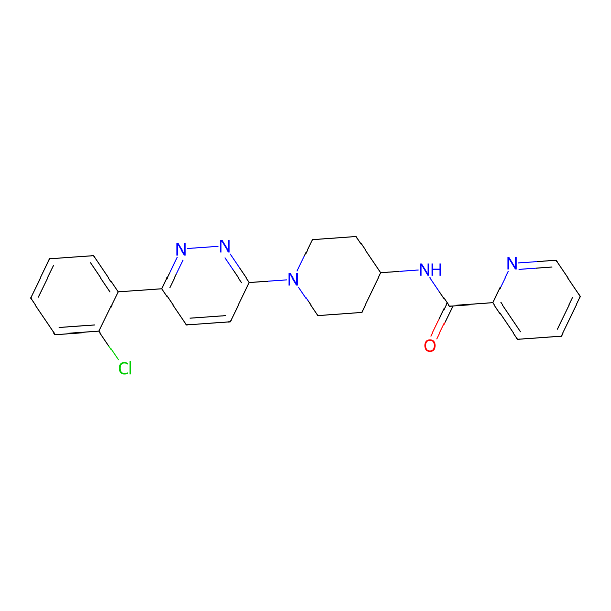 N-{1-[6-(2-chlorophenyl)pyridazin-3-yl]piperidin-4-yl}pyridine-2-carboxamide molecular structure, CAS 1396765-07-3