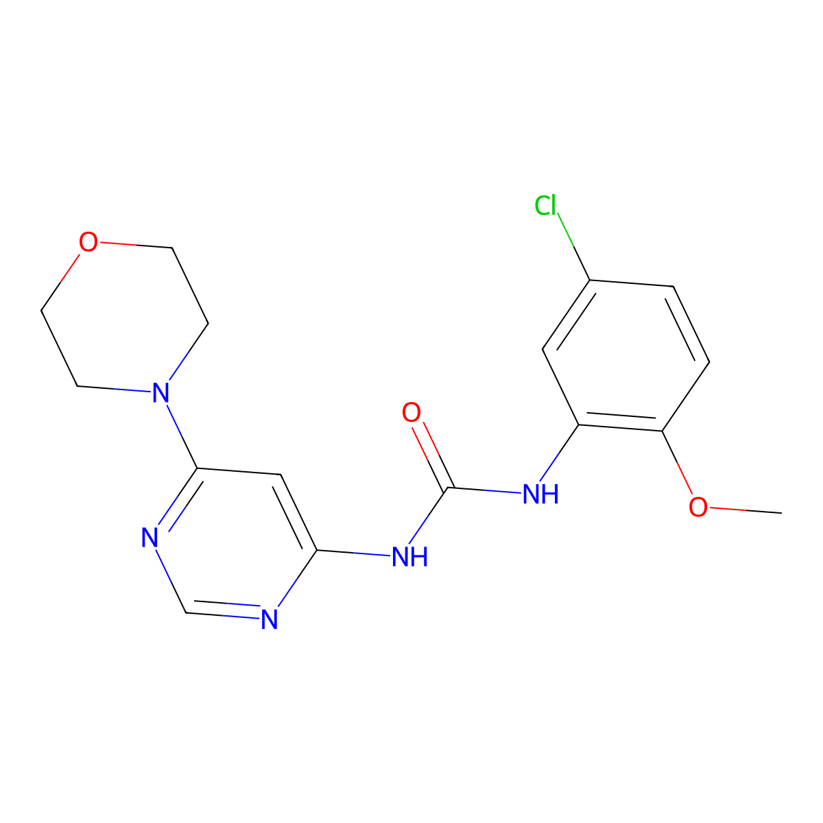 1-(5-Chloro-2-methoxyphenyl)-3-(6-morpholinopyrimidin-4-yl)urea molecular structure, CAS 1396765-09-5