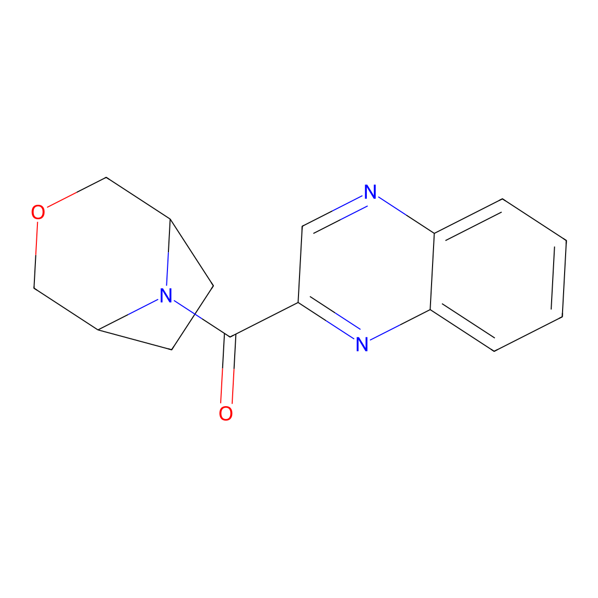 (1R,5S)-3-oxa-8-azabicyclo[3.2.1]octan-8-yl(quinoxalin-2-yl)methanone molecular structure, CAS 1396765-14-2