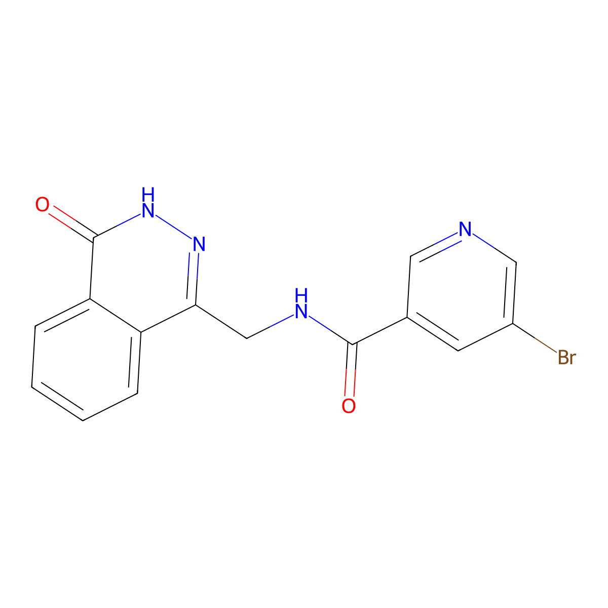 5-bromo-N-((4-oxo-3,4-dihydrophthalazin-1-yl)methyl)nicotinamide molecular structure, CAS 1396765-16-4