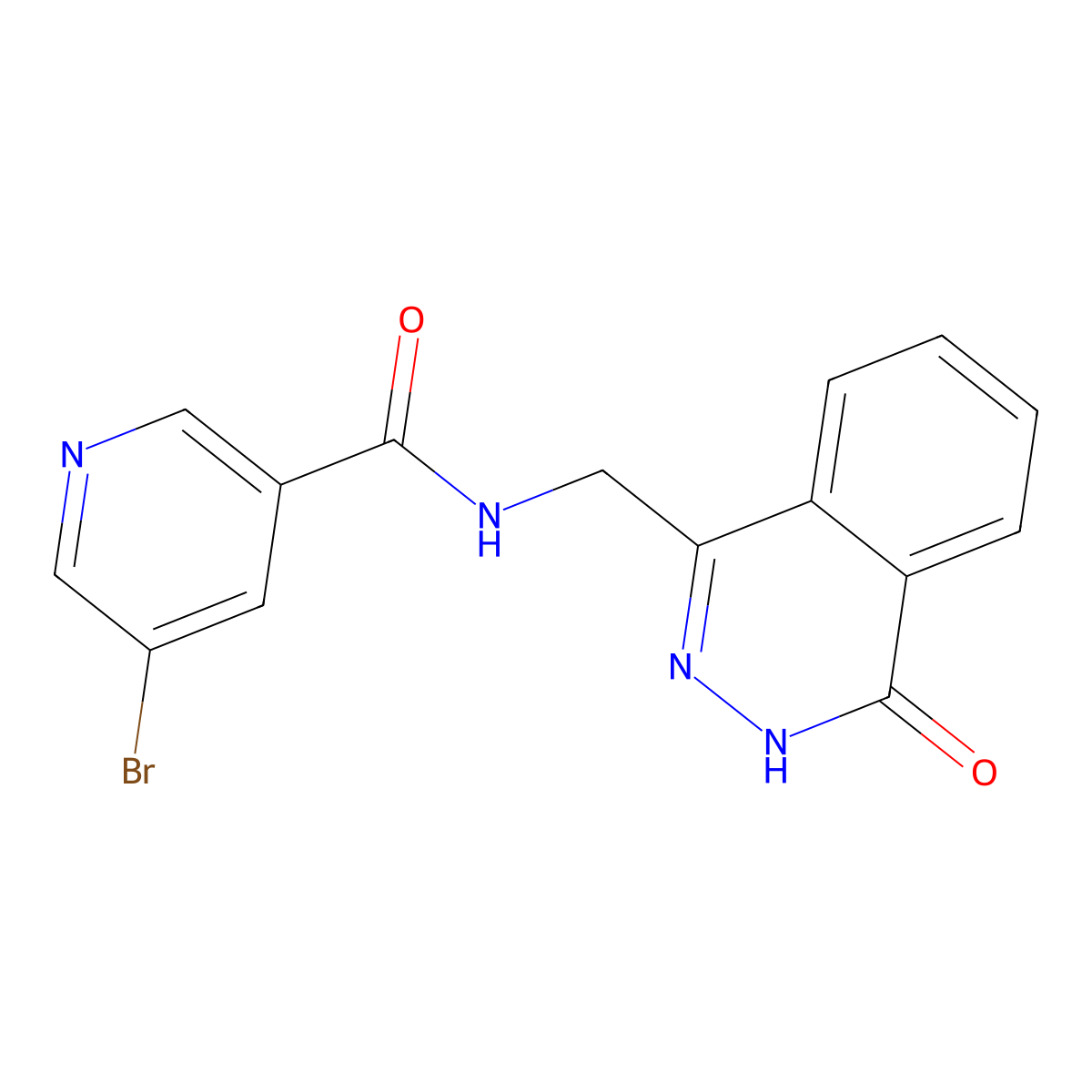 5-bromo-N-((4-oxo-3,4-dihydrophthalazin-1-yl)methyl)nicotinamide molecular structure, CAS 1396765-16-4
