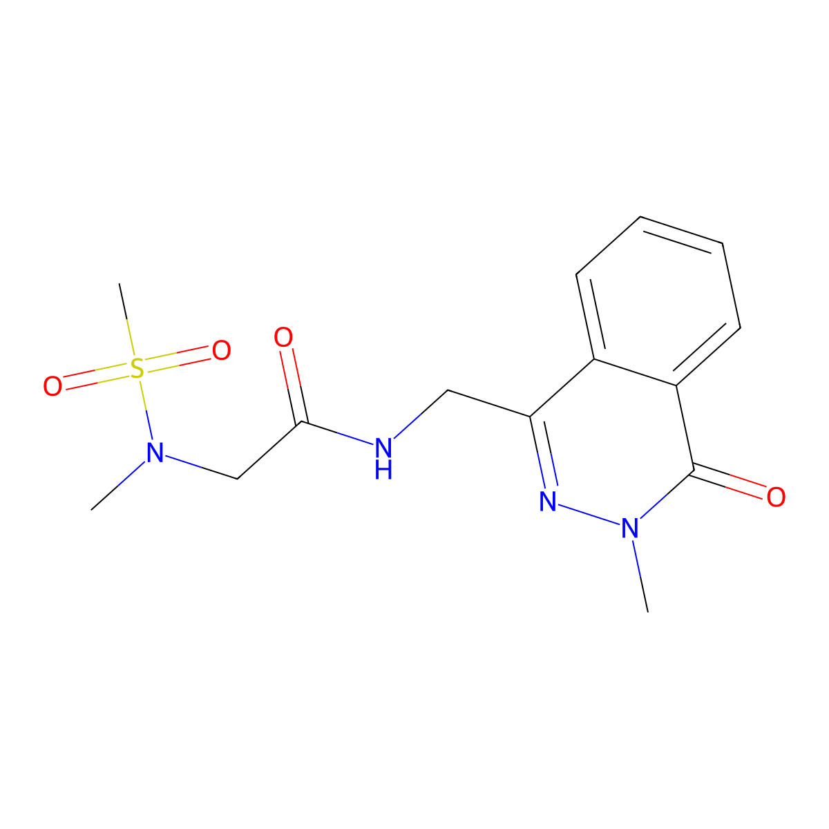 N-[(3-methyl-4-oxo-3,4-dihydrophthalazin-1-yl)methyl]-2-(N-methylmethanesulfonamido)acetamide molecular structure, CAS 1396765-17-5