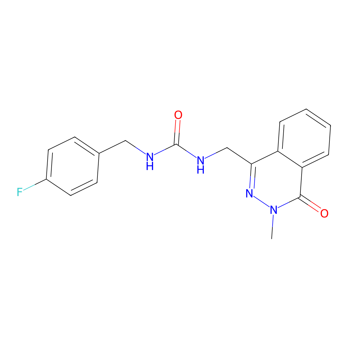1-(4-Fluorobenzyl)-3-((3-methyl-4-oxo-3,4-dihydrophthalazin-1-yl)methyl)urea molecular structure, CAS 1396765-23-3