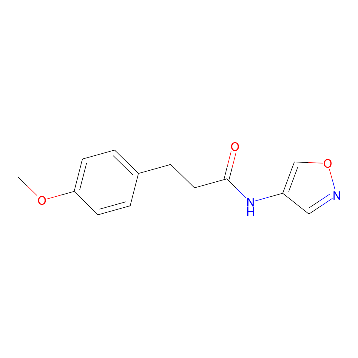 N-(isoxazol-4-yl)-3-(4-methoxyphenyl)propanamide molecular structure, CAS 1396765-31-3