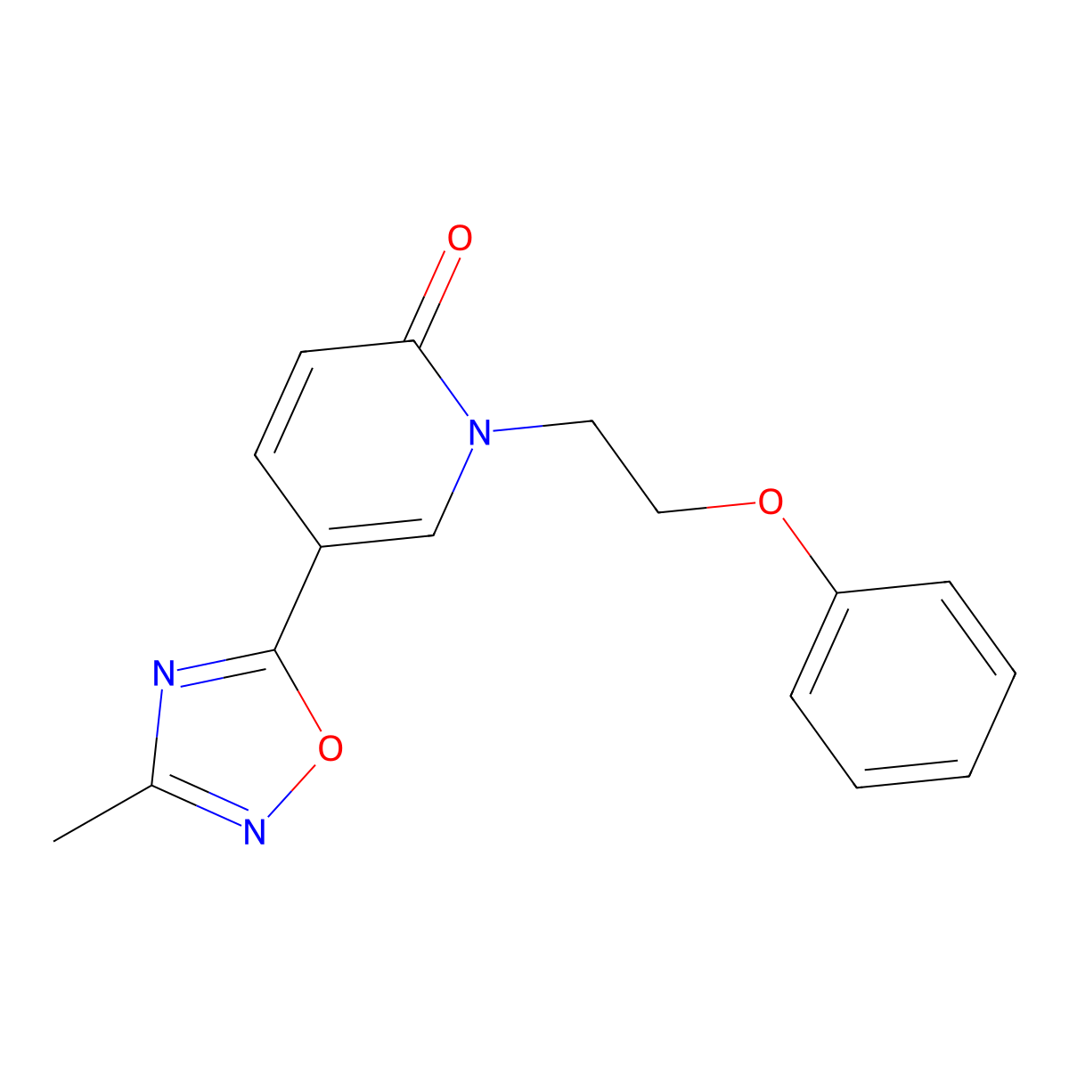 5-(3-methyl-1,2,4-oxadiazol-5-yl)-1-(2-phenoxyethyl)pyridin-2(1H)-one molecular structure, CAS 1396765-48-2
