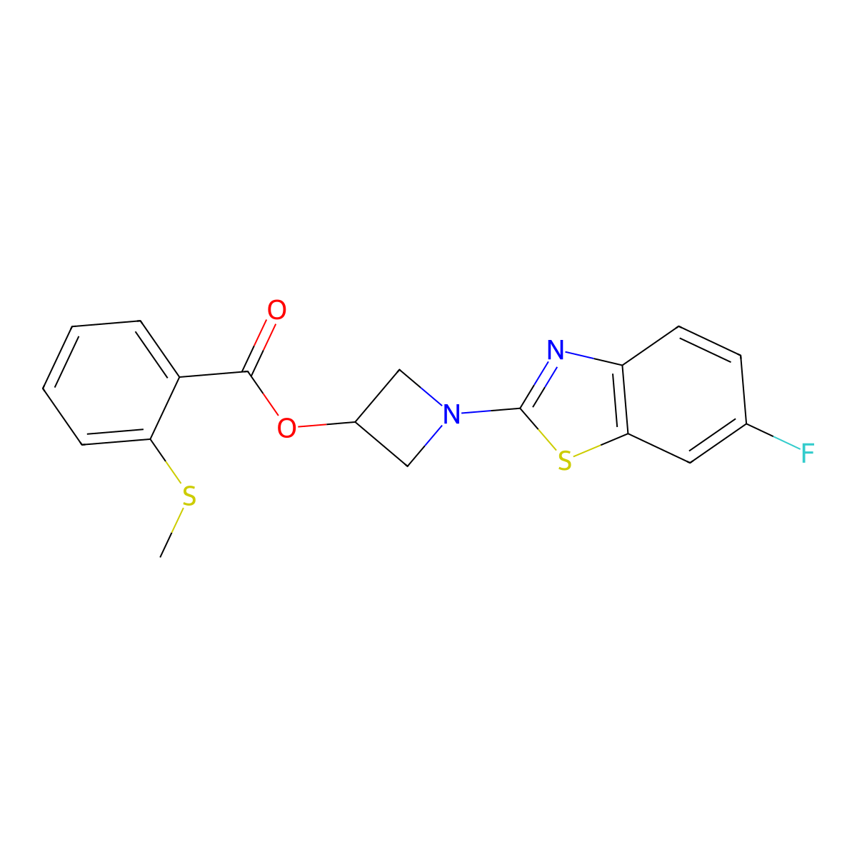 1-(6-Fluorobenzo[d]thiazol-2-yl)azetidin-3-yl 2-(methylthio)benzoate molecular structure, CAS 1396765-61-9