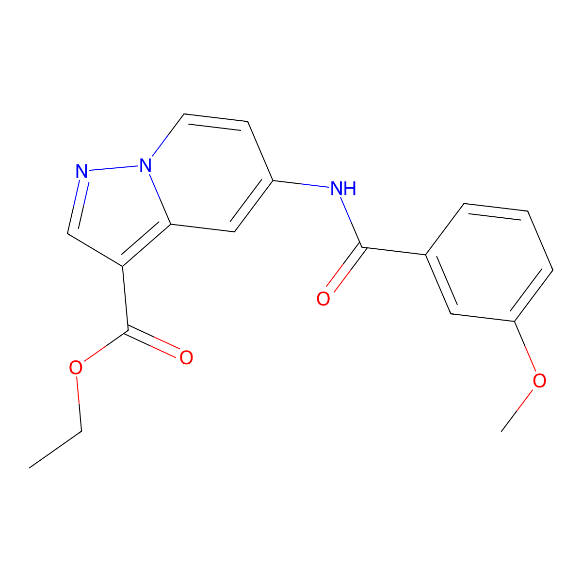 Ethyl 5-(3-methoxybenzamido)pyrazolo[1,5-a]pyridine-3-carboxylate molecular structure, CAS 1396765-69-7