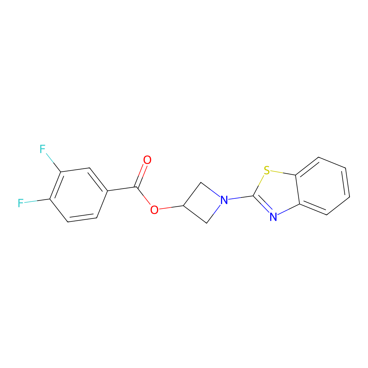 1-(Benzo[d]thiazol-2-yl)azetidin-3-yl 3,4-difluorobenzoate molecular structure, CAS 1396765-75-5