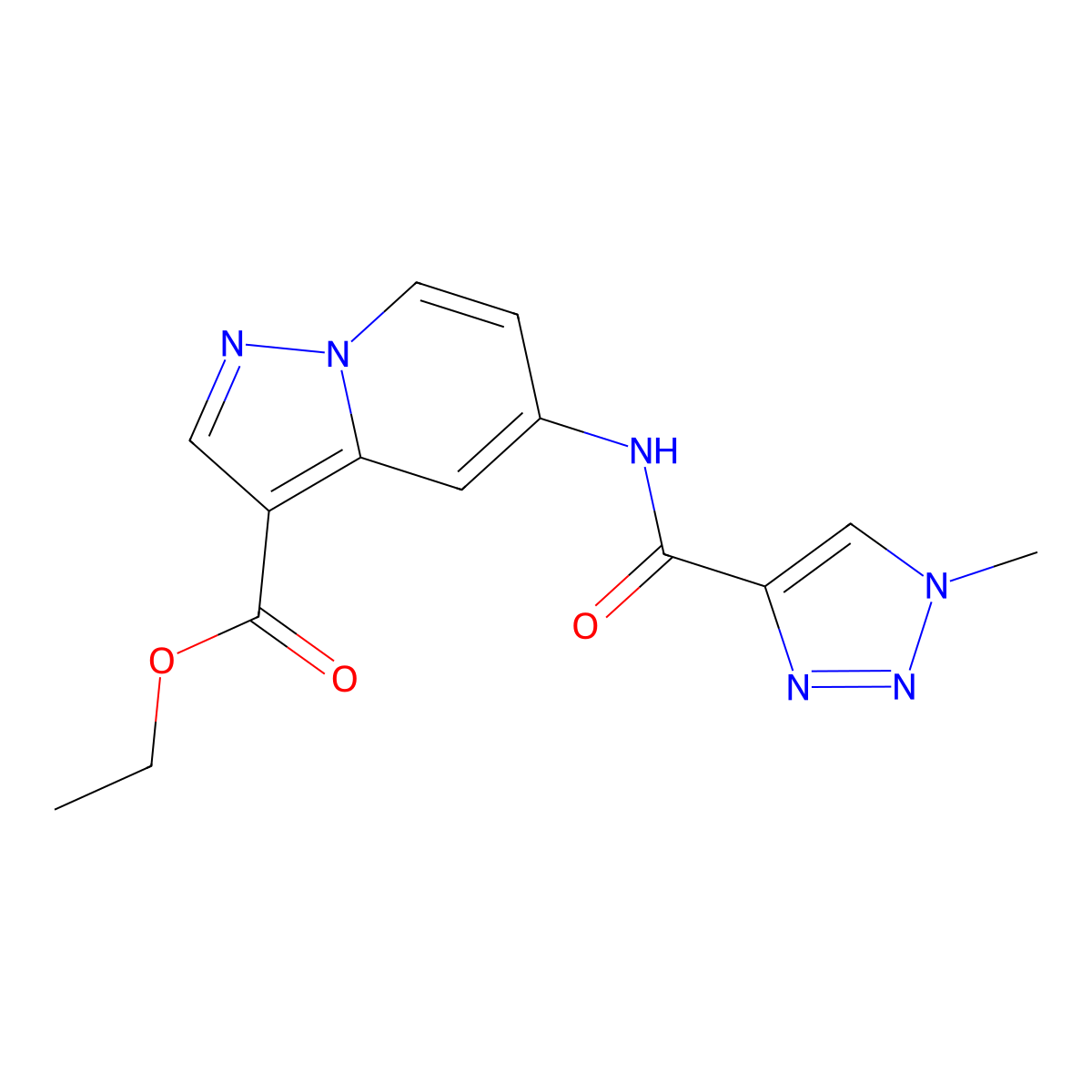 ethyl 5-(1-methyl-1H-1,2,3-triazole-4-carboxamido)pyrazolo[1,5-a]pyridine-3-carboxylate molecular structure, CAS 1396765-83-5