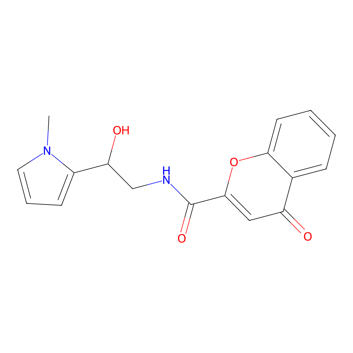 N-(2-hydroxy-2-(1-methyl-1H-pyrrol-2-yl)ethyl)-4-oxo-4H-chromene-2-carboxamide molecular structure, CAS 1396765-88-0