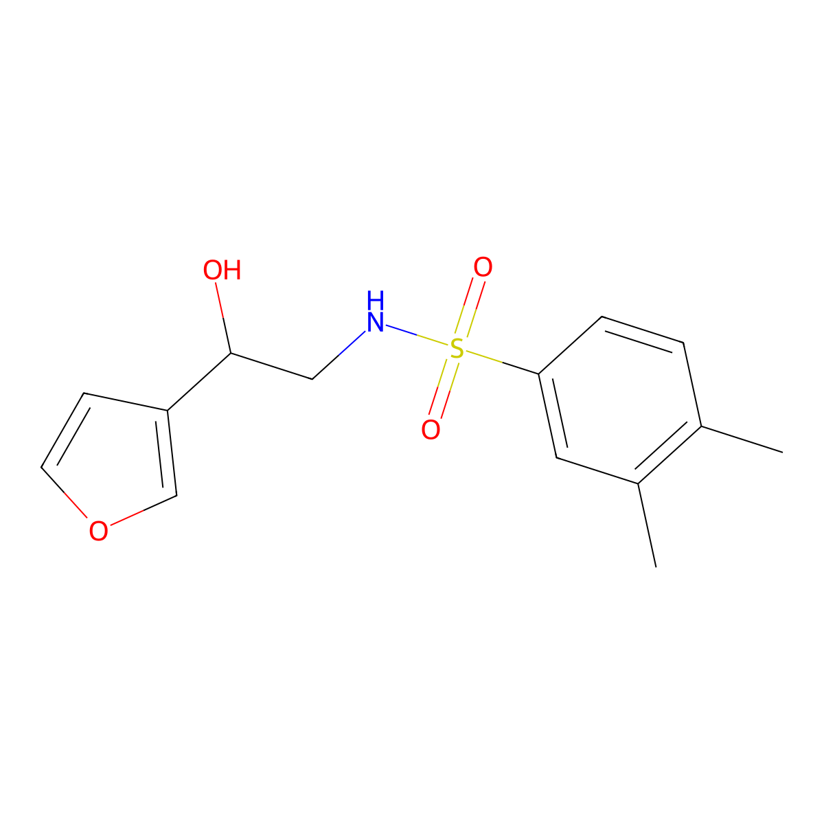 N-(2-(furan-3-yl)-2-hydroxyethyl)-3,4-dimethylbenzenesulfonamide molecular structure, CAS 1396766-32-7