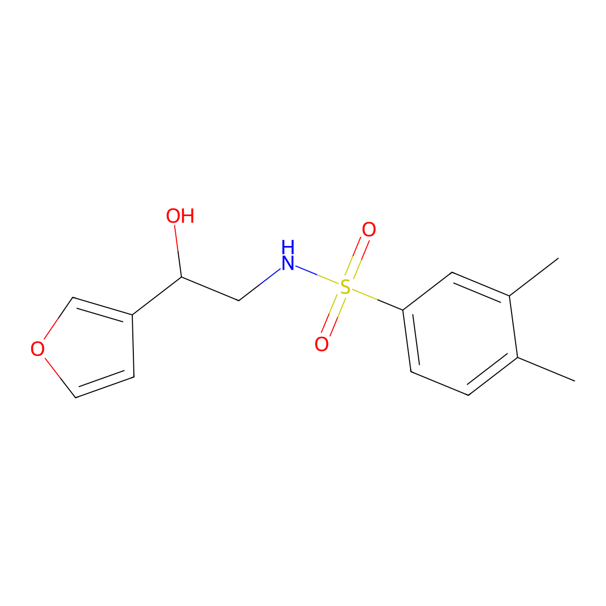 N-(2-(furan-3-yl)-2-hydroxyethyl)-3,4-dimethylbenzenesulfonamide molecular structure, CAS 1396766-32-7