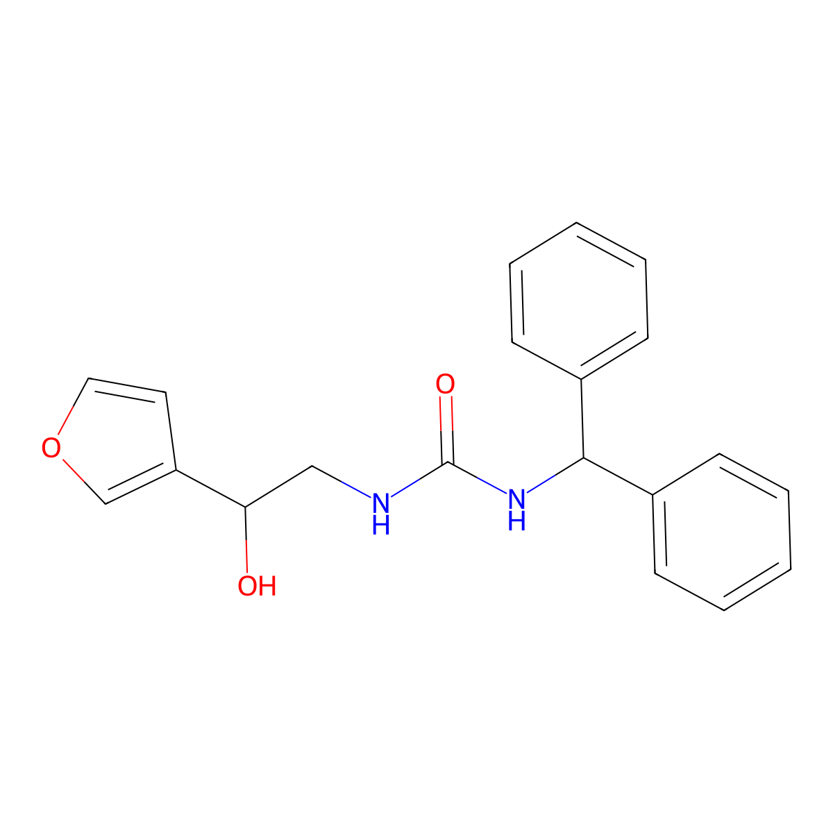 1-Benzhydryl-3-(2-(furan-3-yl)-2-hydroxyethyl)urea molecular structure, CAS 1396766-39-4