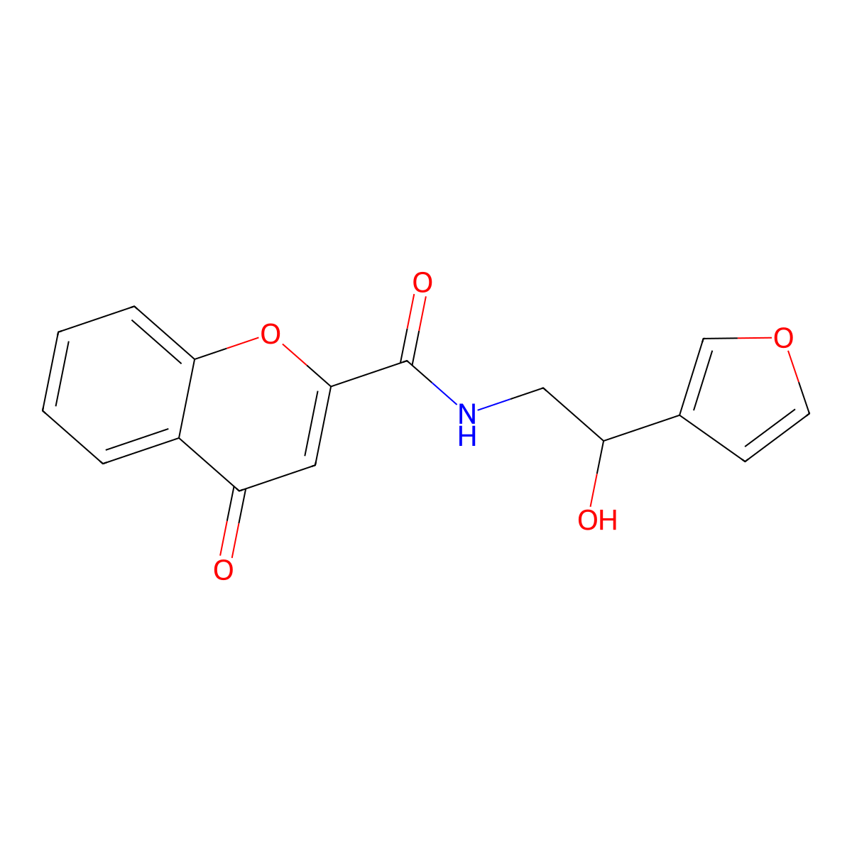 N-(2-(furan-3-yl)-2-hydroxyethyl)-4-oxo-4H-chromene-2-carboxamide molecular structure, CAS 1396766-60-1
