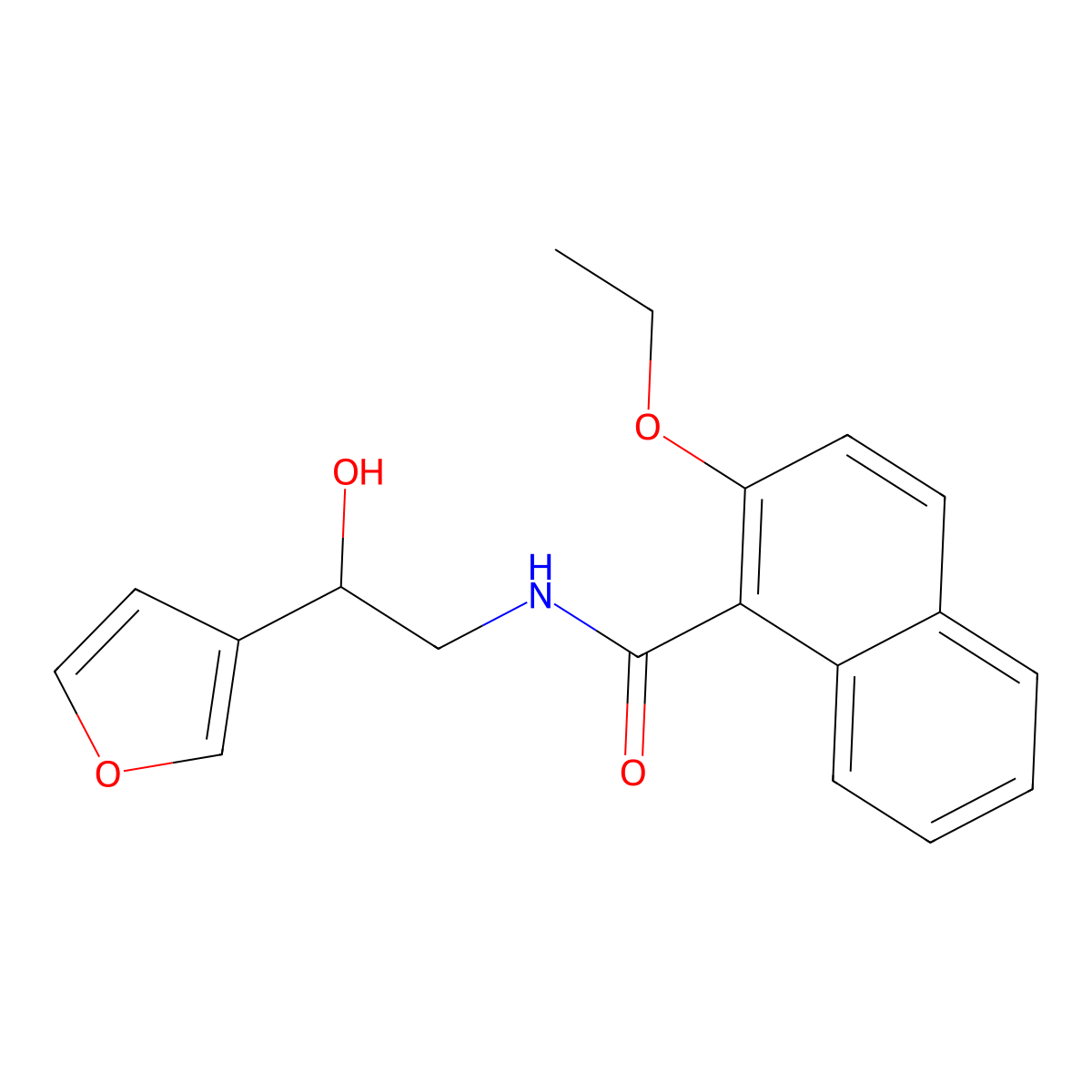 2-ethoxy-N-(2-(furan-3-yl)-2-hydroxyethyl)-1-naphthamide molecular structure, CAS 1396766-69-0
