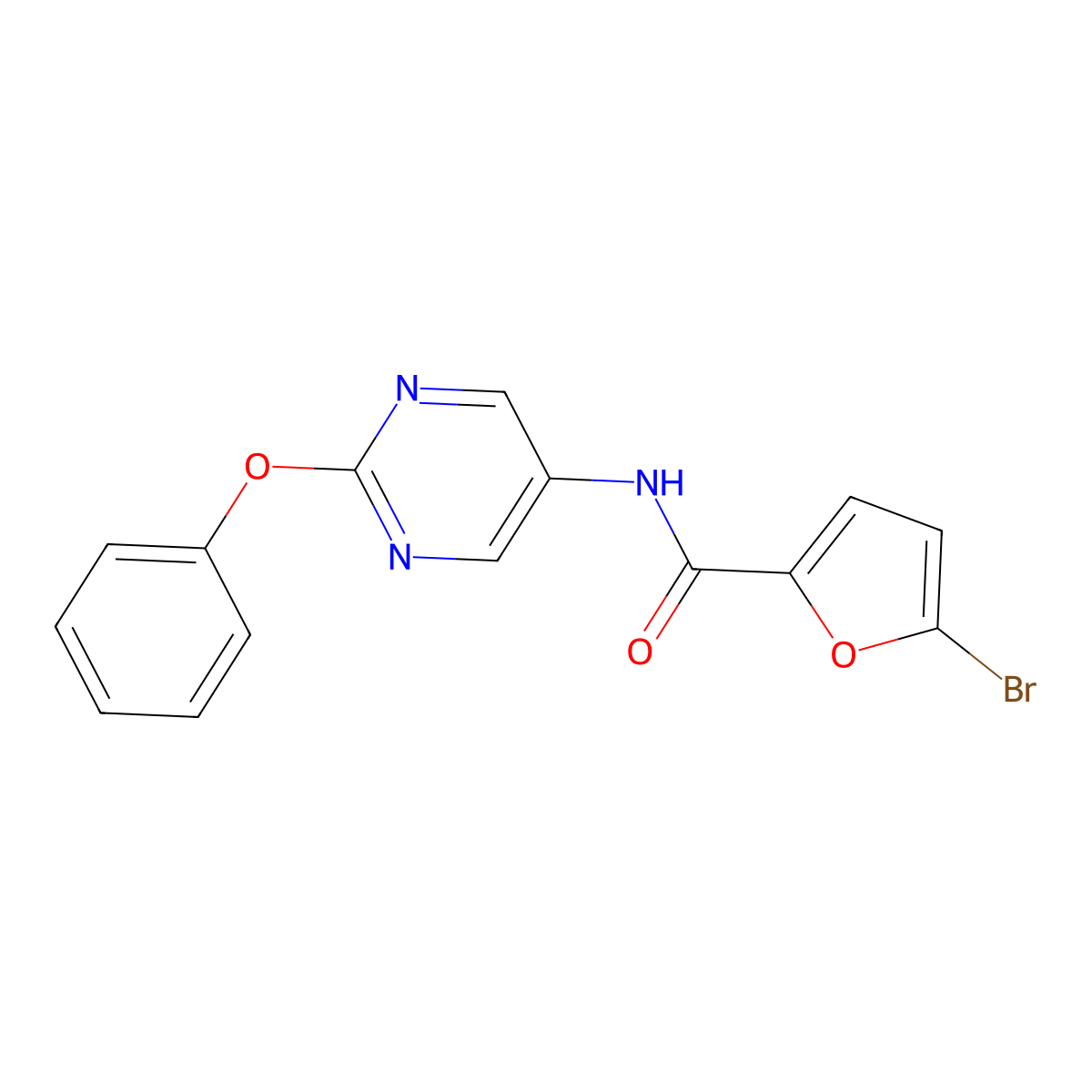 5-bromo-N-(2-phenoxypyrimidin-5-yl)furan-2-carboxamide molecular structure, CAS 1396766-72-5
