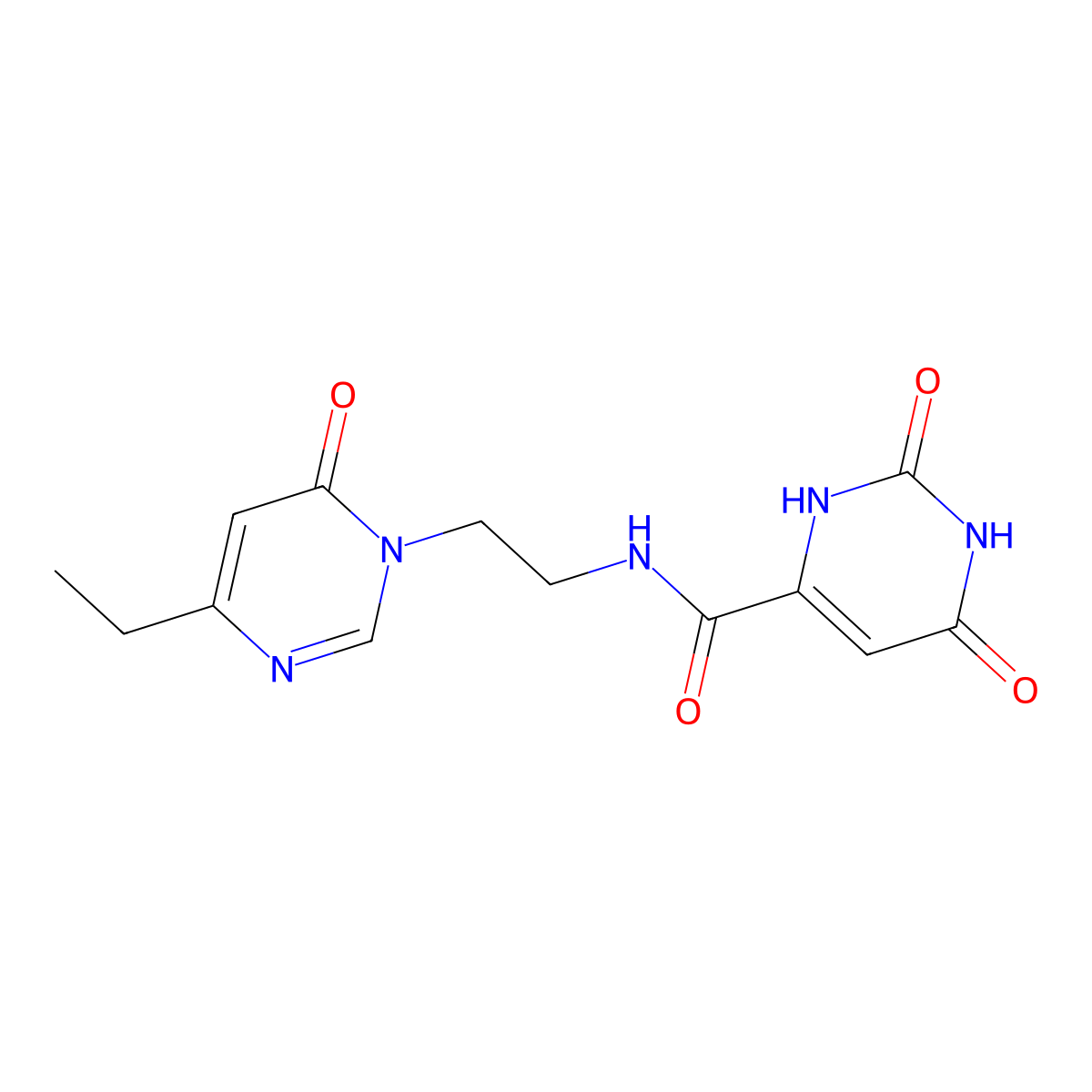 N-(2-(4-ethyl-6-oxopyrimidin-1(6H)-yl)ethyl)-2,6-dioxo-1,2,3,6-tetrahydropyrimidine-4-carboxamide molecular structure, CAS 1396766-81-6