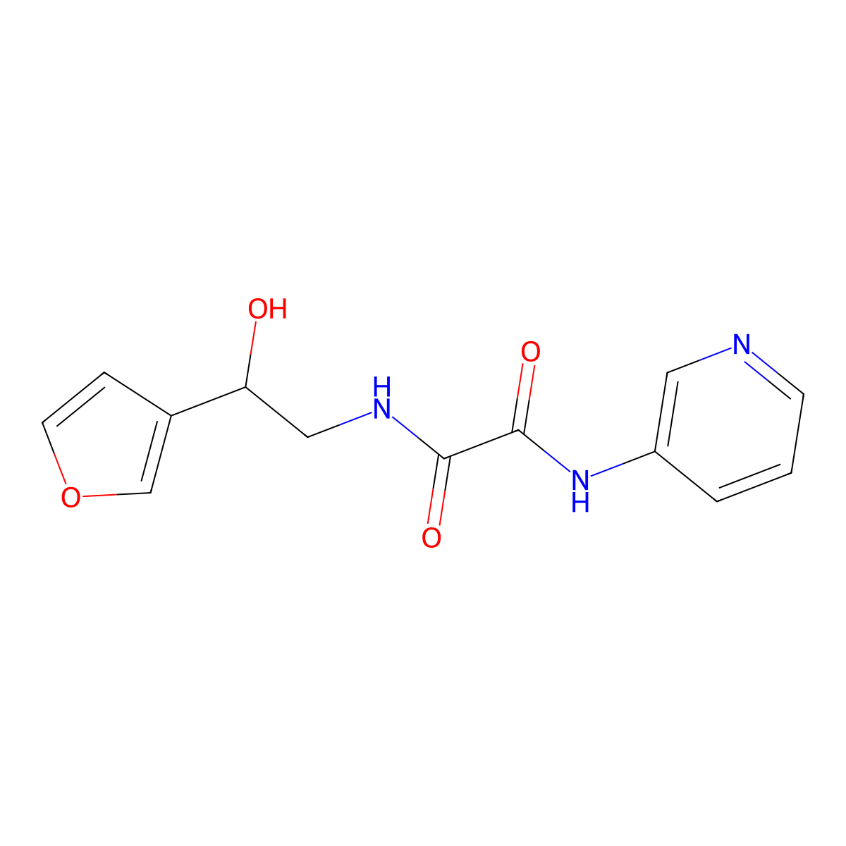 N1-(2-(furan-3-yl)-2-hydroxyethyl)-N2-(pyridin-3-yl)oxalamide molecular structure, CAS 1396767-13-7