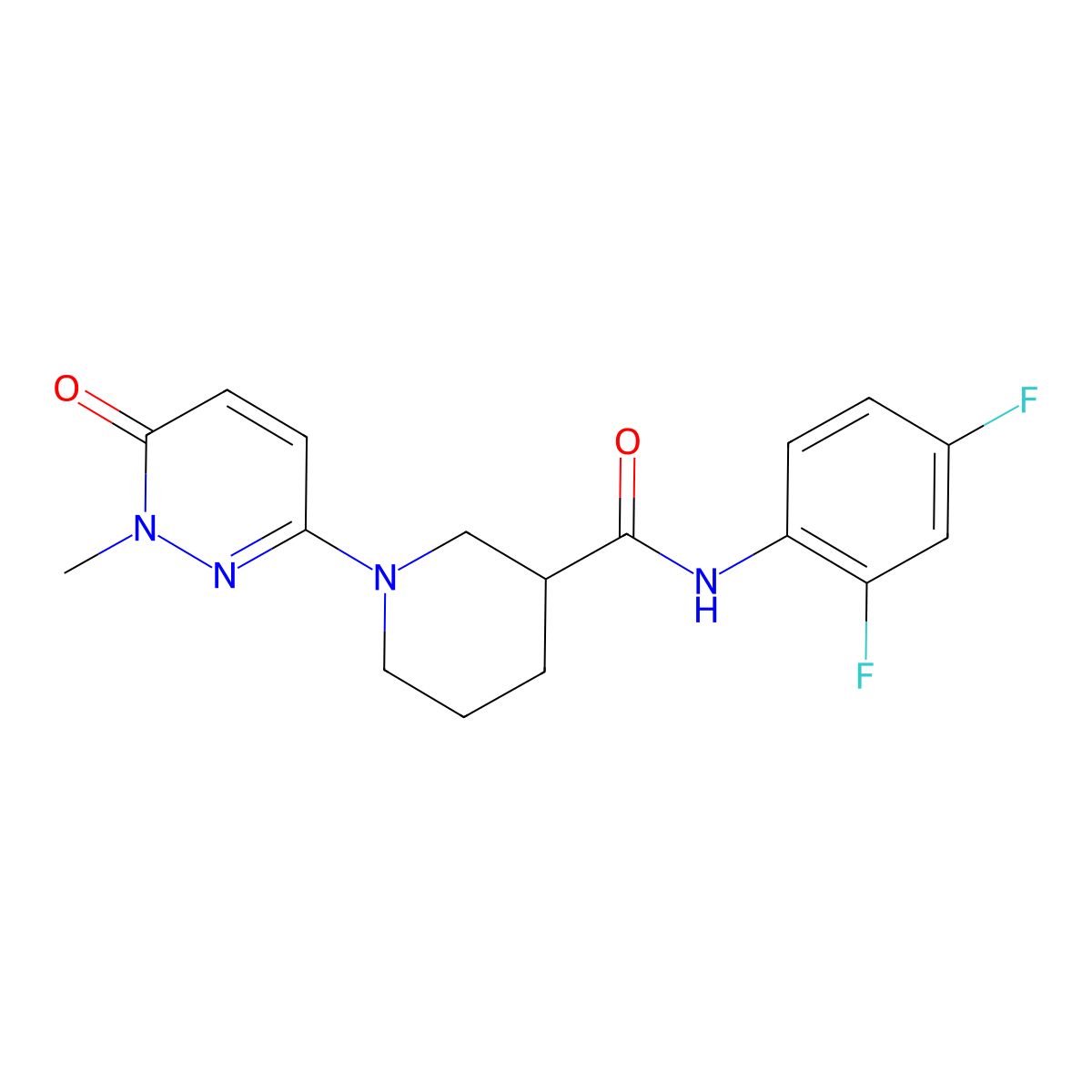 N-(2,4-difluorophenyl)-1-(1-methyl-6-oxo-1,6-dihydropyridazin-3-yl)piperidine-3-carboxamide molecular structure, CAS 1396767-14-8