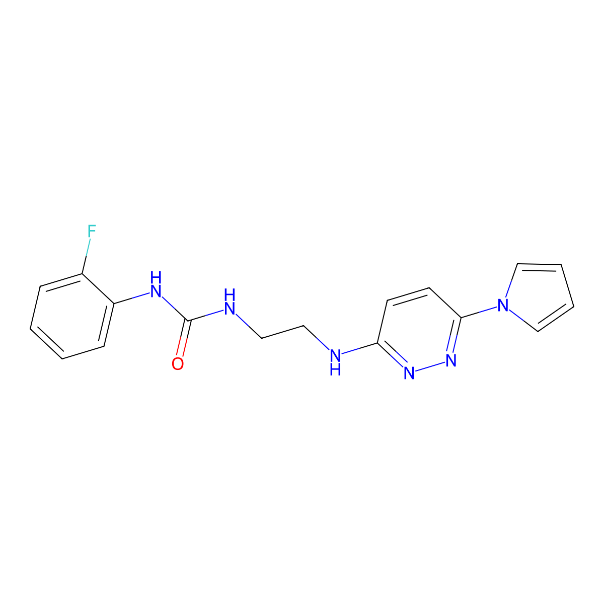 1-(2-((6-(1H-pyrrol-1-yl)pyridazin-3-yl)amino)ethyl)-3-(2-fluorophenyl)urea molecular structure, CAS 1396767-19-3