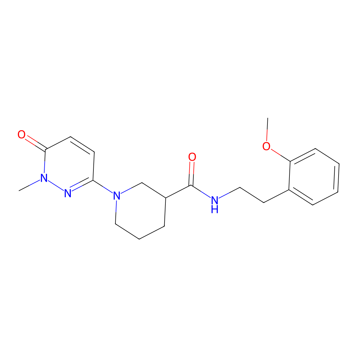 N-(2-methoxyphenethyl)-1-(1-methyl-6-oxo-1,6-dihydropyridazin-3-yl)piperidine-3-carboxamide molecular structure, CAS 1396767-22-8
