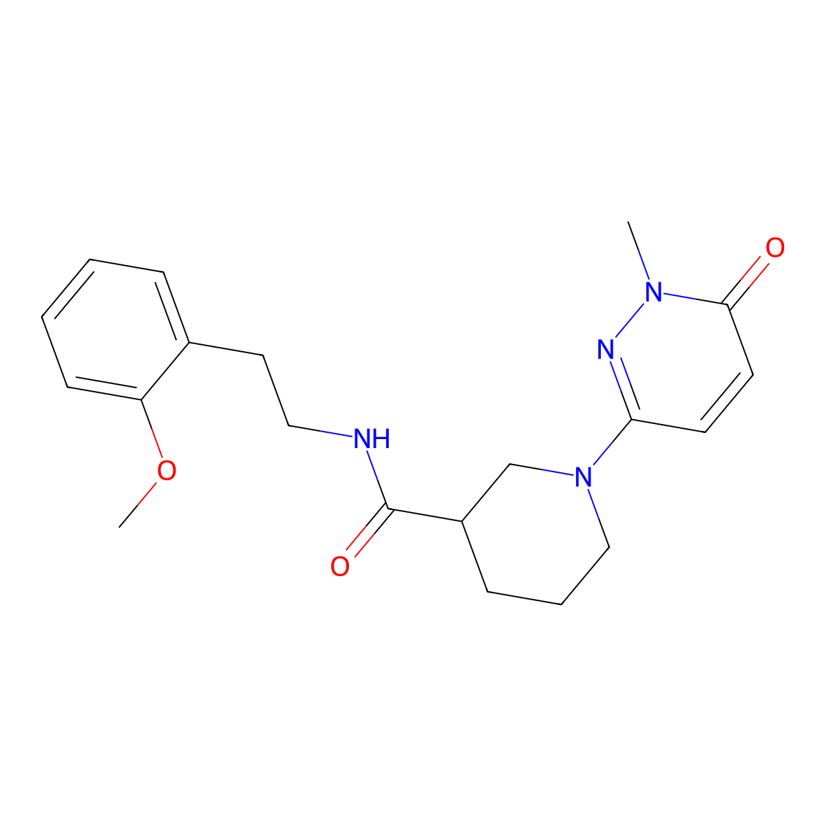 N-(2-methoxyphenethyl)-1-(1-methyl-6-oxo-1,6-dihydropyridazin-3-yl)piperidine-3-carboxamide molecular structure, CAS 1396767-22-8