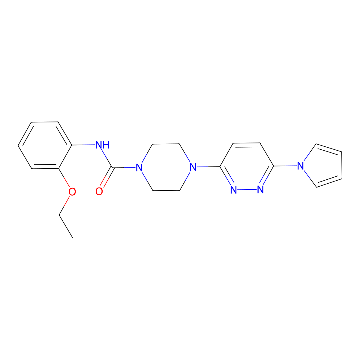 4-(6-(1H-pyrrol-1-yl)pyridazin-3-yl)-N-(2-ethoxyphenyl)piperazine-1-carboxamide molecular structure, CAS 1396767-27-3