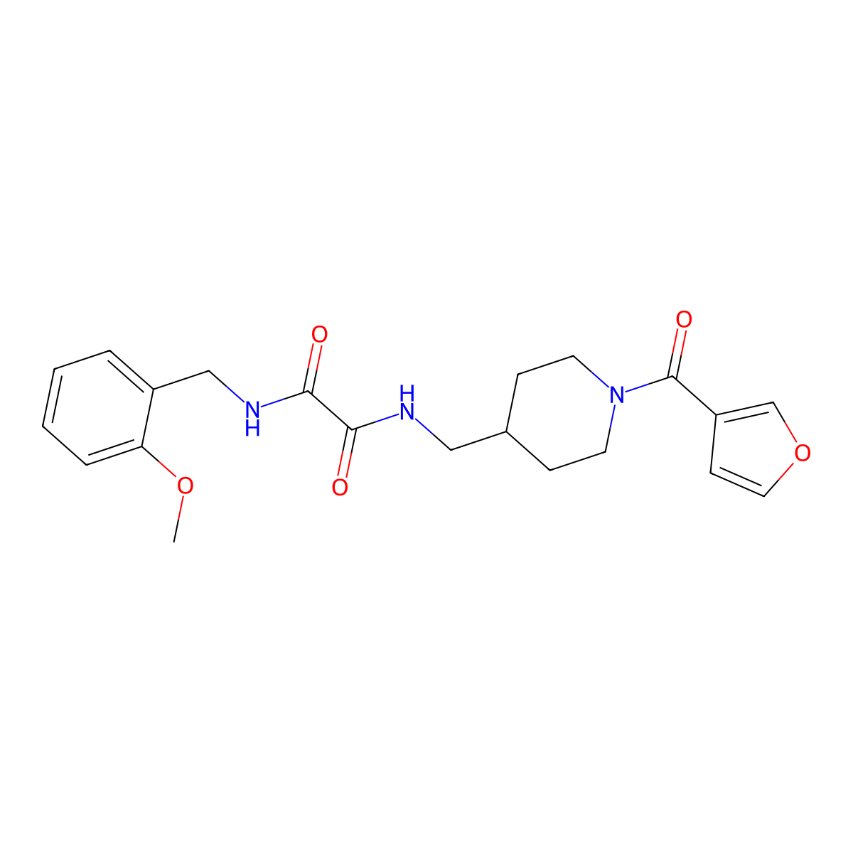 N1-((1-(furan-3-carbonyl)piperidin-4-yl)methyl)-N2-(2-methoxybenzyl)oxalamide molecular structure, CAS 1396767-30-8