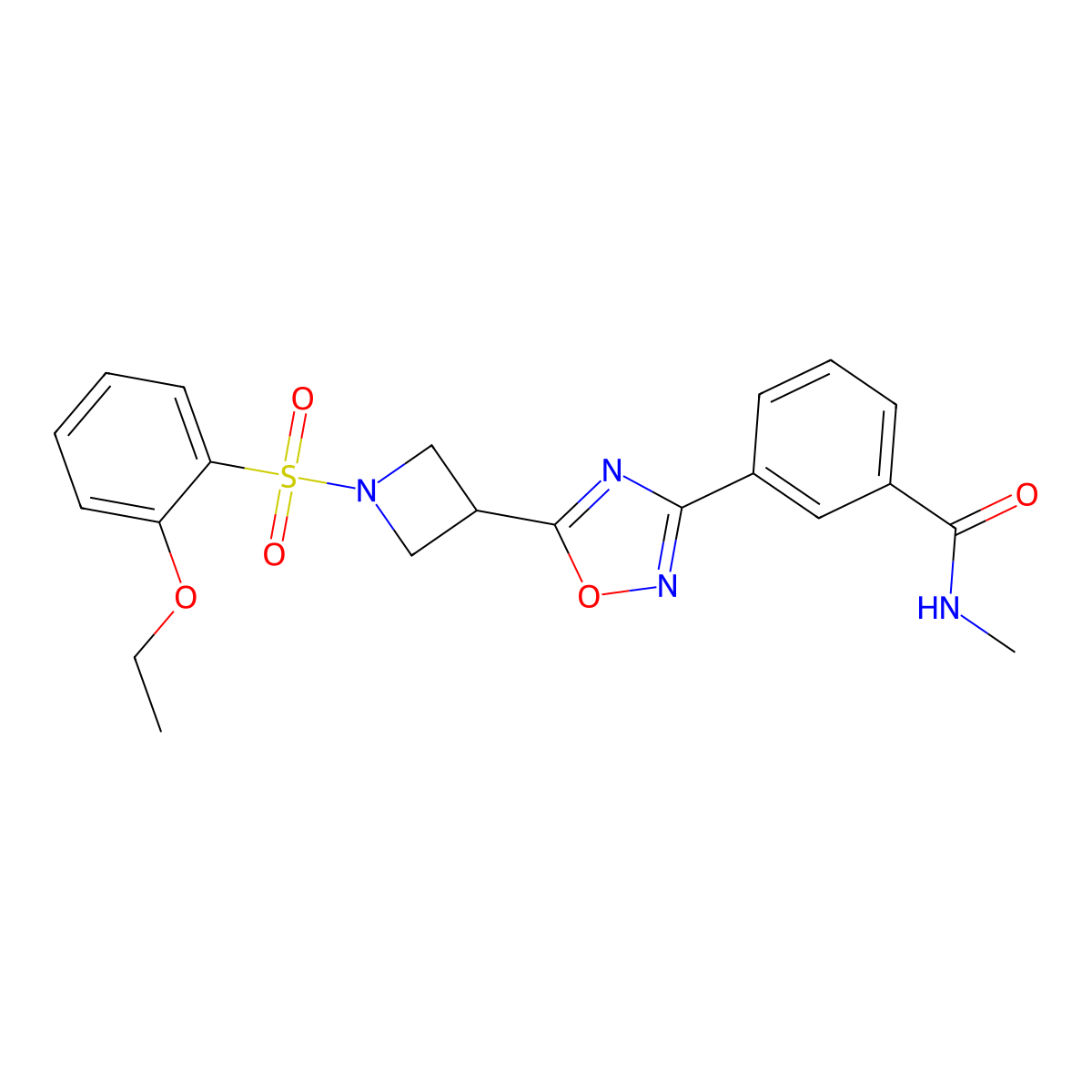 3-(5-(1-((2-ethoxyphenyl)sulfonyl)azetidin-3-yl)-1,2,4-oxadiazol-3-yl)-N-methylbenzamide molecular structure, CAS 1396767-38-6