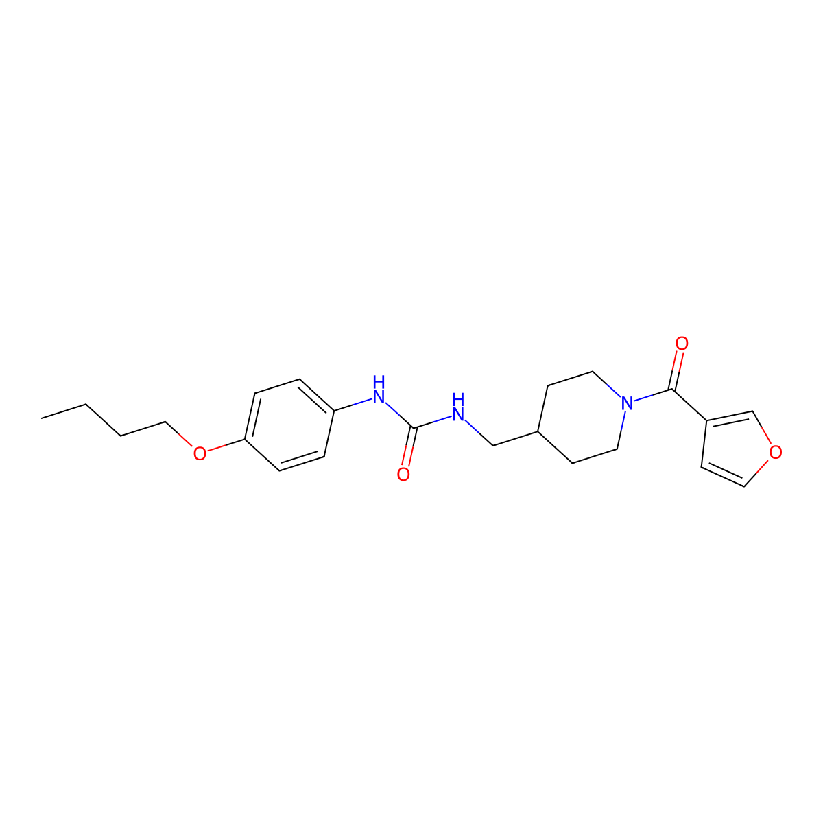 1-(4-Butoxyphenyl)-3-((1-(furan-3-carbonyl)piperidin-4-yl)methyl)urea molecular structure, CAS 1396767-43-3