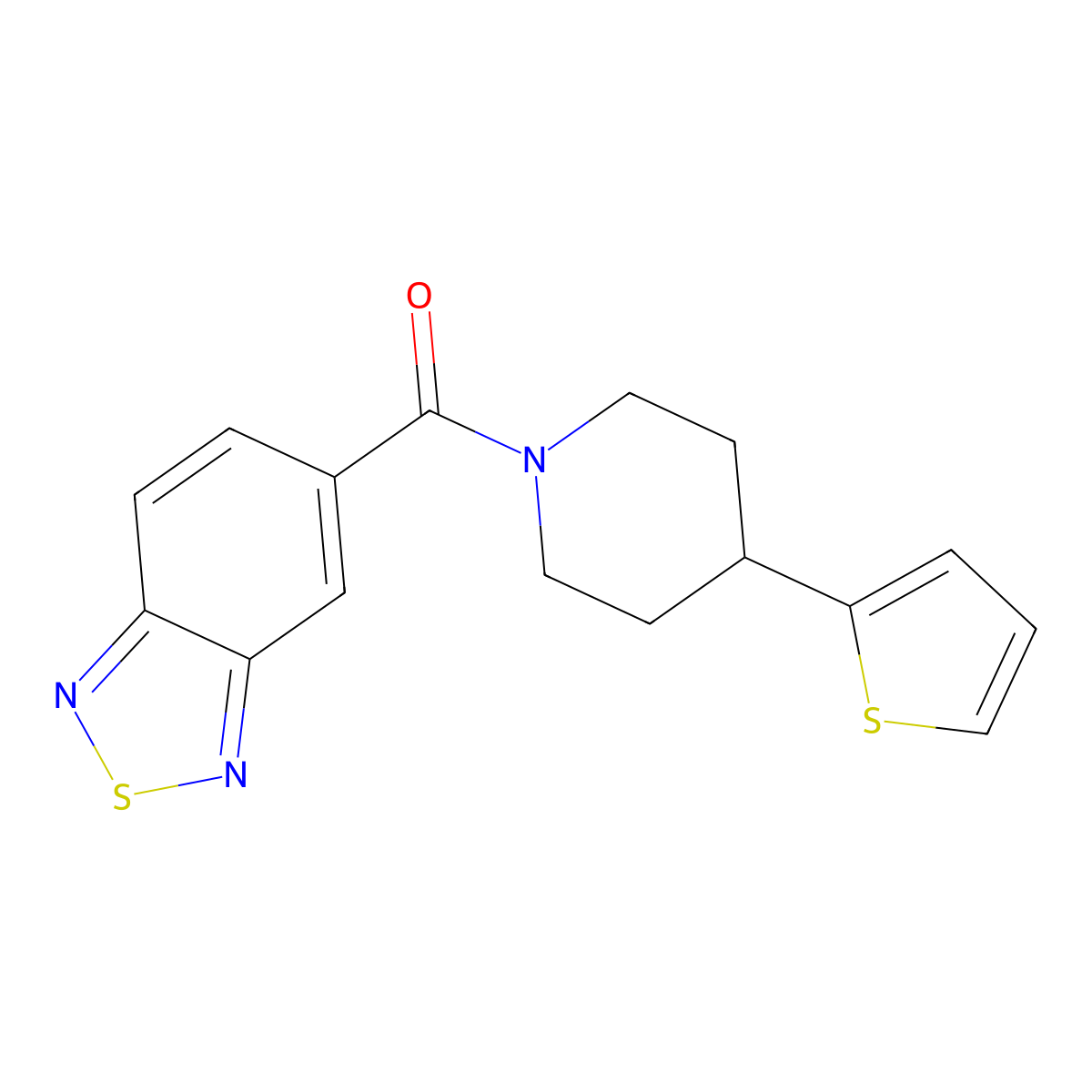 Benzo[c][1,2,5]thiadiazol-5-yl(4-(thiophen-2-yl)piperidin-1-yl)methanone molecular structure, CAS 1396767-56-8