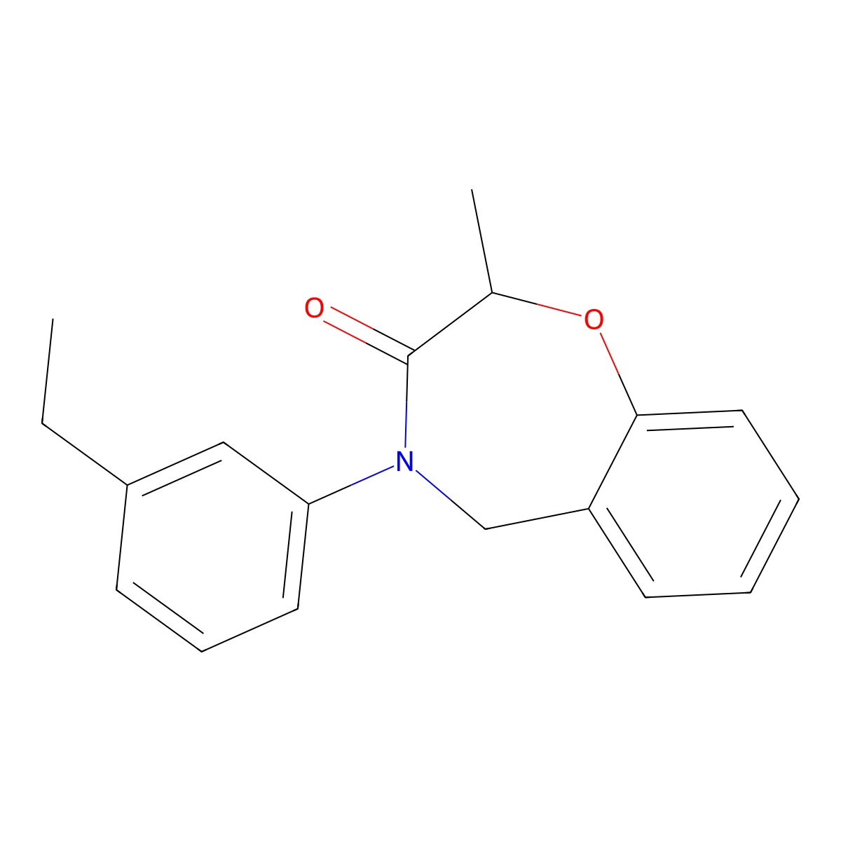 4-(3-ethylphenyl)-2-methyl-4,5-dihydro-1,4-benzoxazepin-3(2H)-one molecular structure, CAS 1396767-59-1