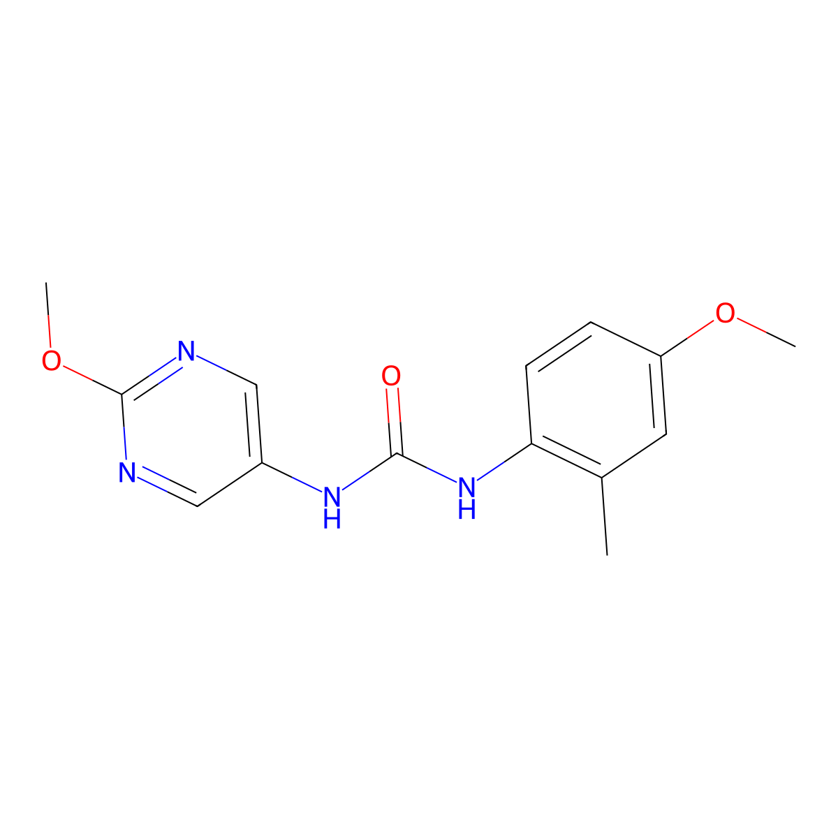 1-(4-Methoxy-2-methylphenyl)-3-(2-methoxypyrimidin-5-yl)urea molecular structure, CAS 1396767-61-5